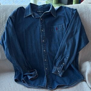 Ralph Lauren Men's Dark Blue Denim Shirt